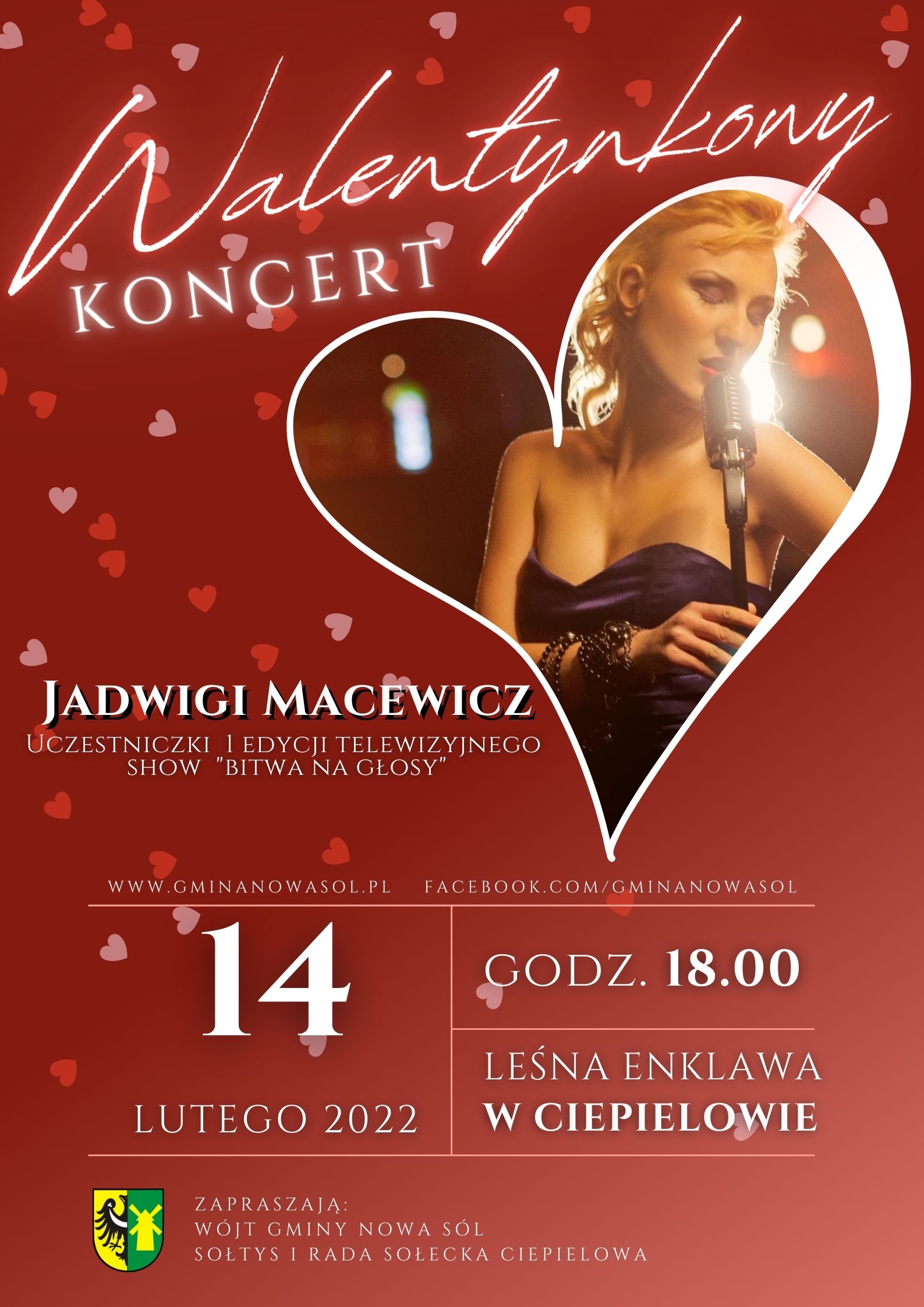 14 lutego 2022 r. o godz. 18.00 w Leśnej Enklawie w Ciepielowie wystąpi Jadwiga Macewicz
