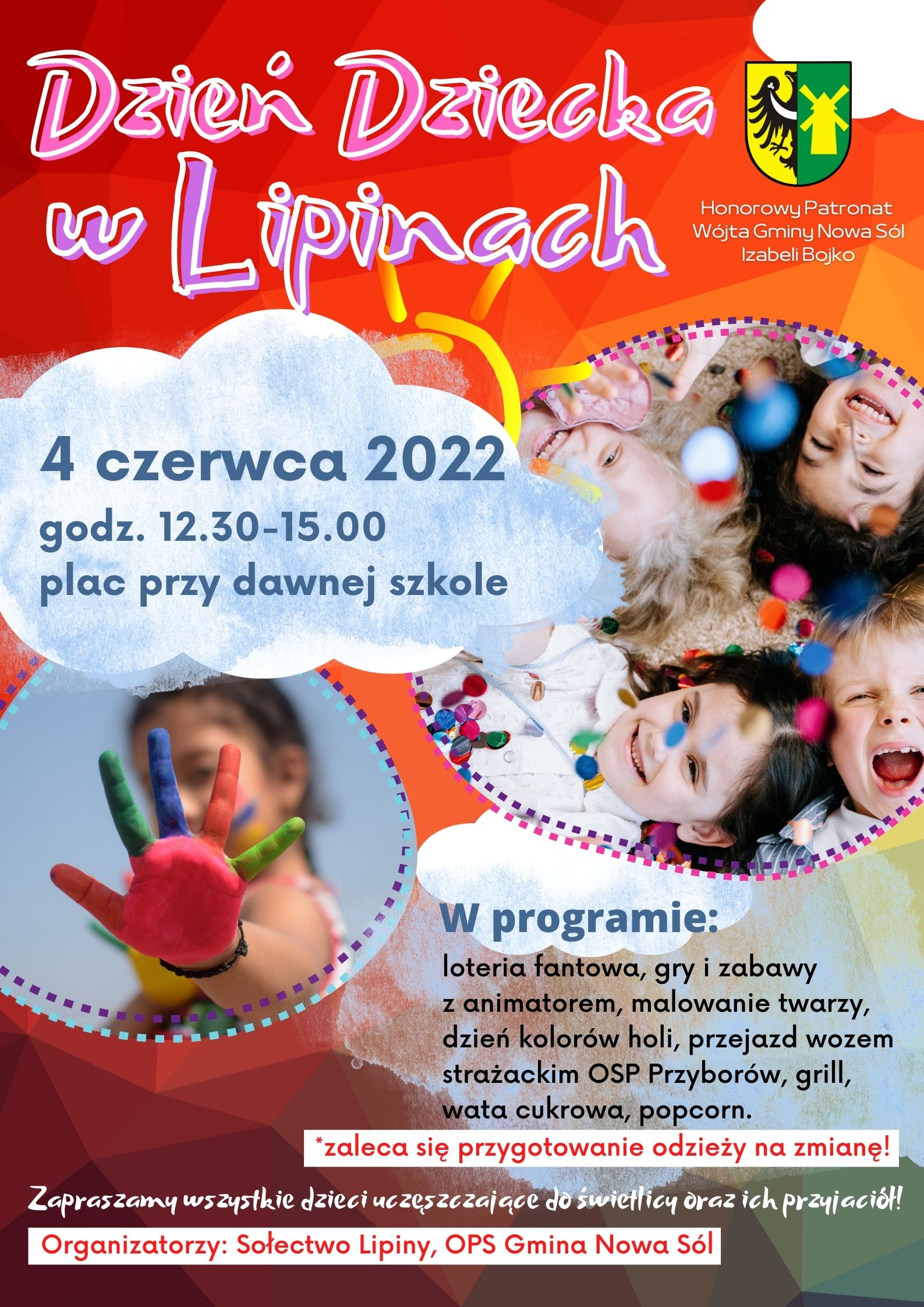 Plakat promujący Dzień Dziecka w Lipinach