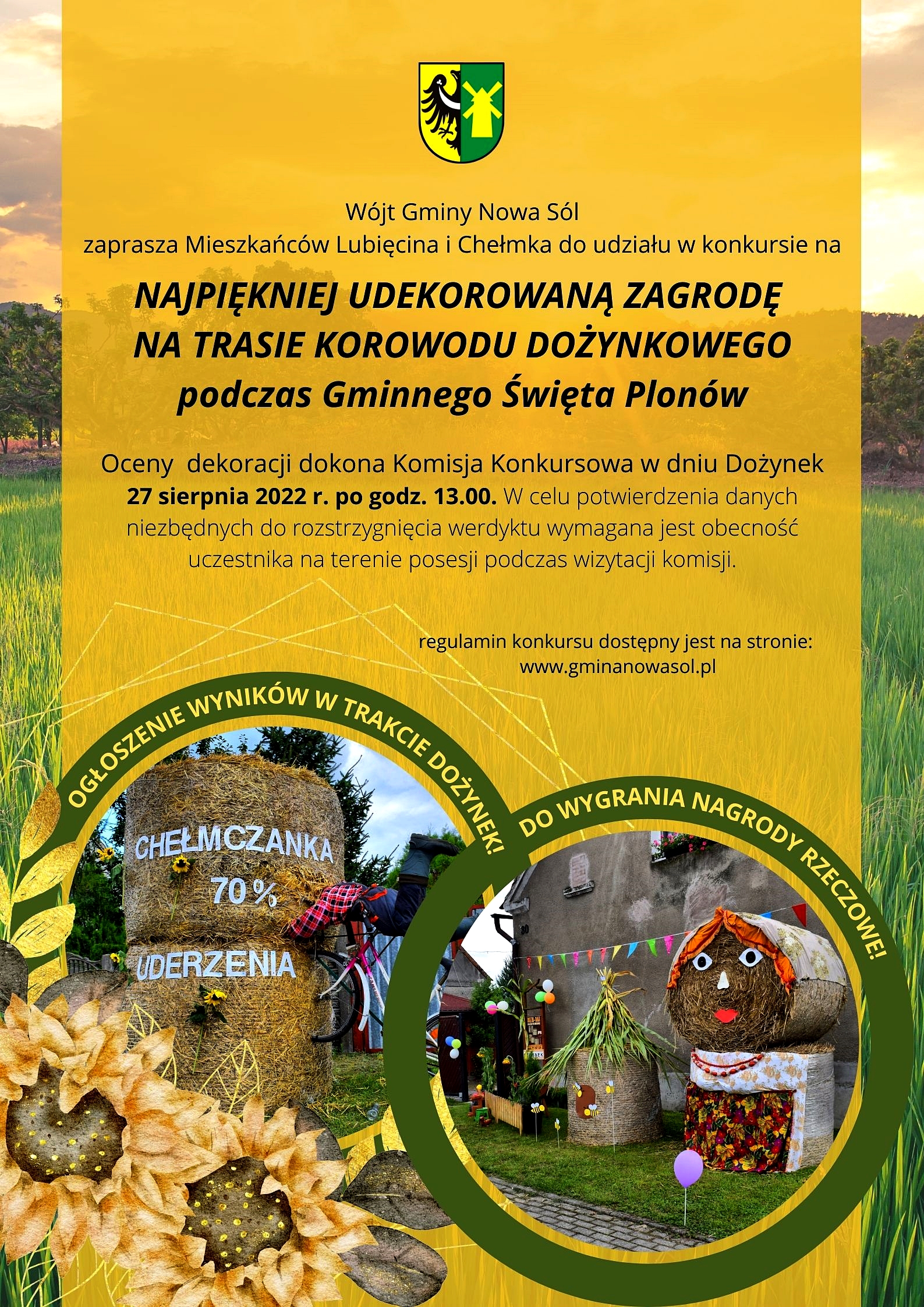 plakat informujący o konkursie dla Mieszkańców Lubięcina i Chełmka